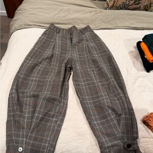 Gray Plaid Pants